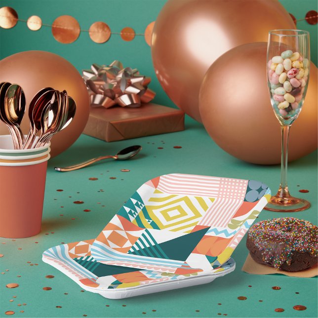 Colour Shapely Pattern Paper Plate (Creator Uploaded)