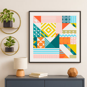 Colour Shapely Pattern Poster