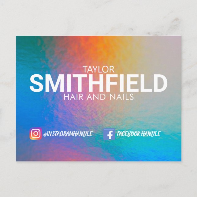 Colour Shift Neon Light Holographic Trendy Postcard (Front)