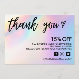 Colour Shift Thank You Heart Invitation