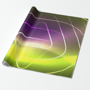 Colour shiny neon lights background with abstract wrapping paper