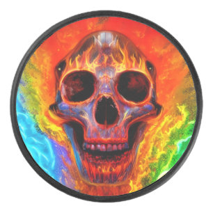 Colour Skull Hockey Puck