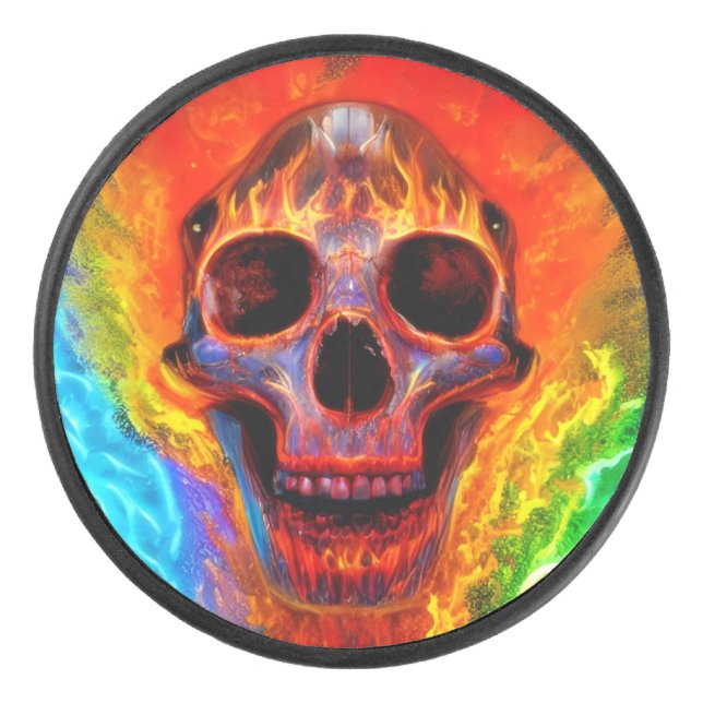 Colour Skull Hockey Puck (Front)