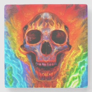 Colour Skull Stone Coaster
