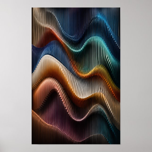 Colour Spectrum Parametric Wave Wall Art (Front)