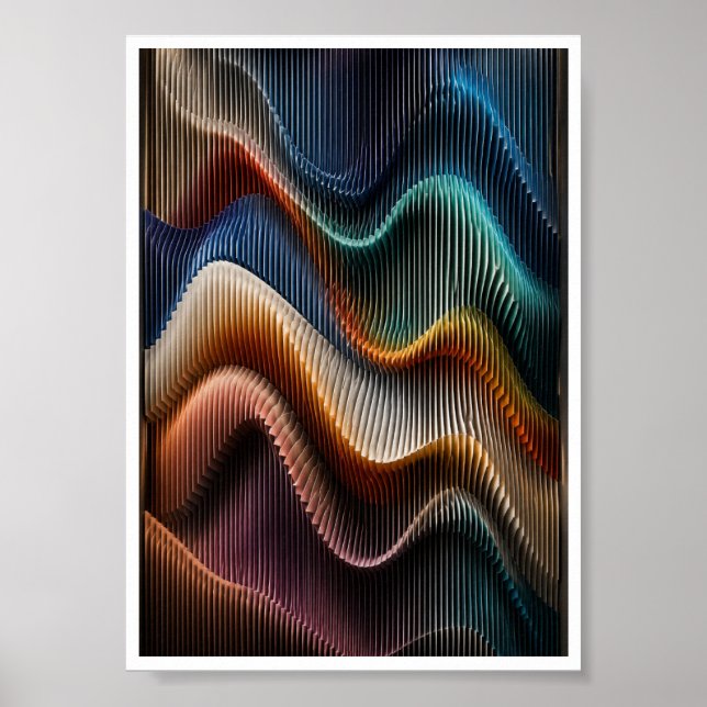 Colour Spectrum Parametric Wave Wall Art (Front)