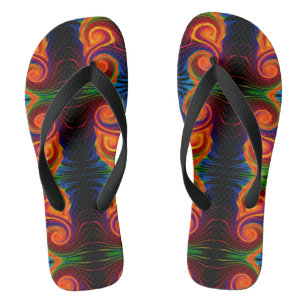 Colour Spectrum Swirl Flip Flops