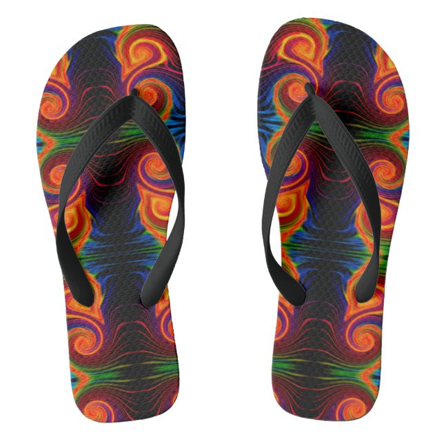 Colour Spectrum Swirl Flip Flops (Footbed)