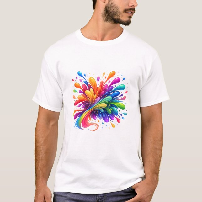 Colour Splash Abstract Art Gift T-Shirt | Colourfu (Front)