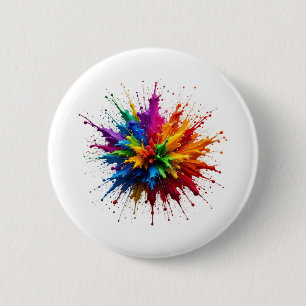 Colour Splash Abstract Art Pin Button Badge