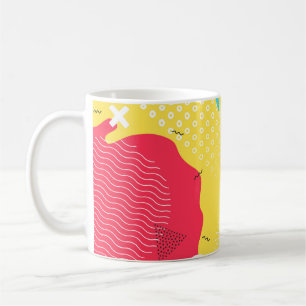 Colour splash abstract cartoon background or child coffee mug