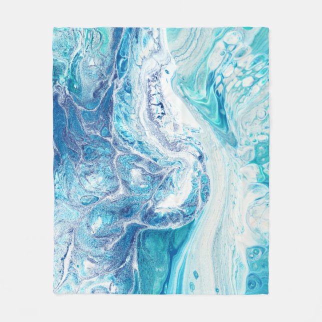 Colour Splash: Acrylic Abstract Background Fleece Blanket (Front)