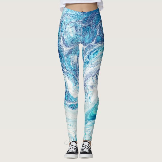 Colour Splash: Acrylic Abstract Background Leggings (Front)