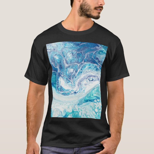 Colour Splash: Acrylic Abstract Background T-Shirt (Front)