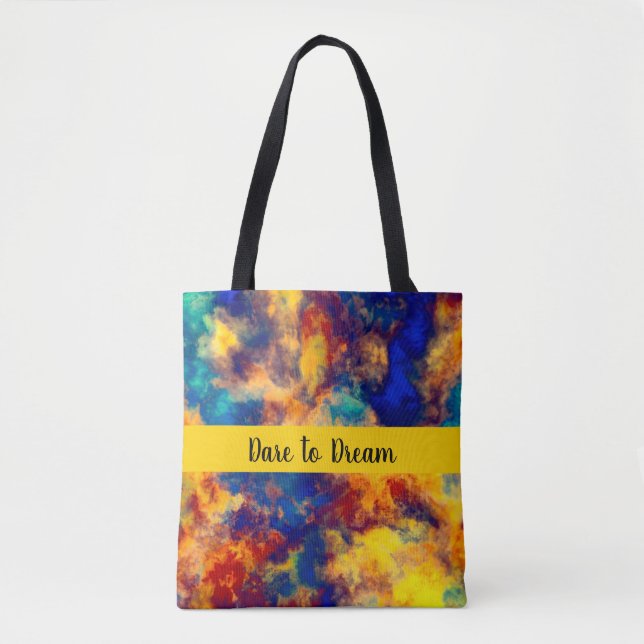 Colour Splash Blue Red Yellow Teal Multi Colour To Tote Bag (Front)