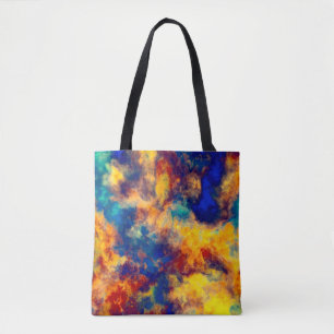 Colour Splash Blue Red Yellow Teal Multi Colour Tote Bag