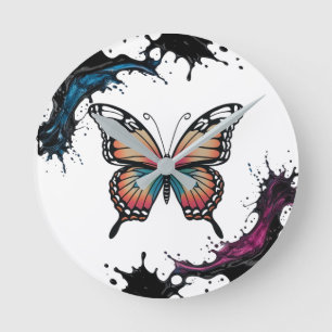 Colour Splash Butterfly Wall Clock – Vibrant Natur
