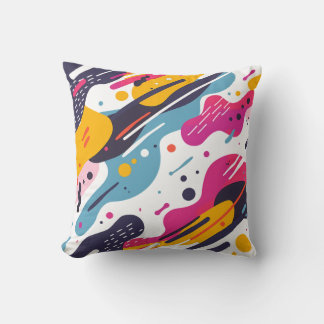 Colour Splash Comfort: Abstract Throw Pillow