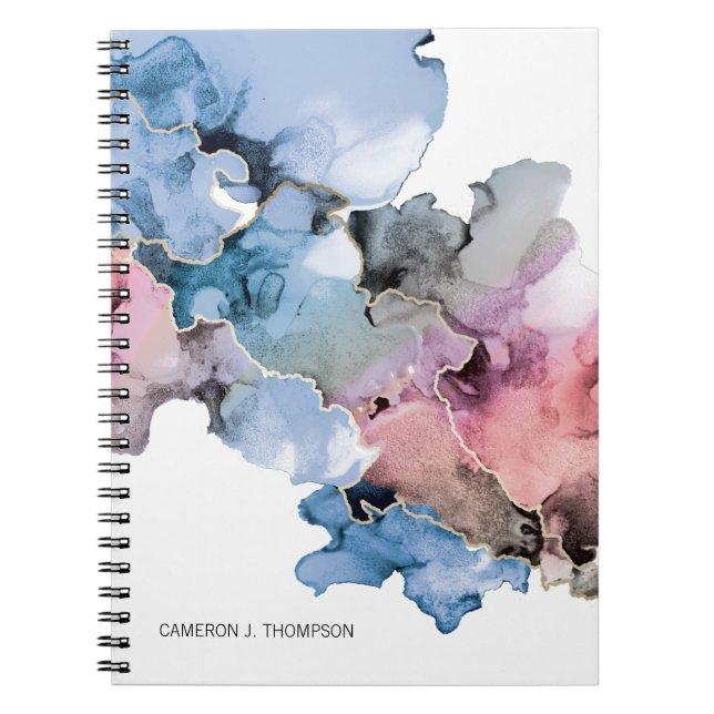 "Colour Splash: Custom Alcohol Ink Notebook" Notebook (Front)