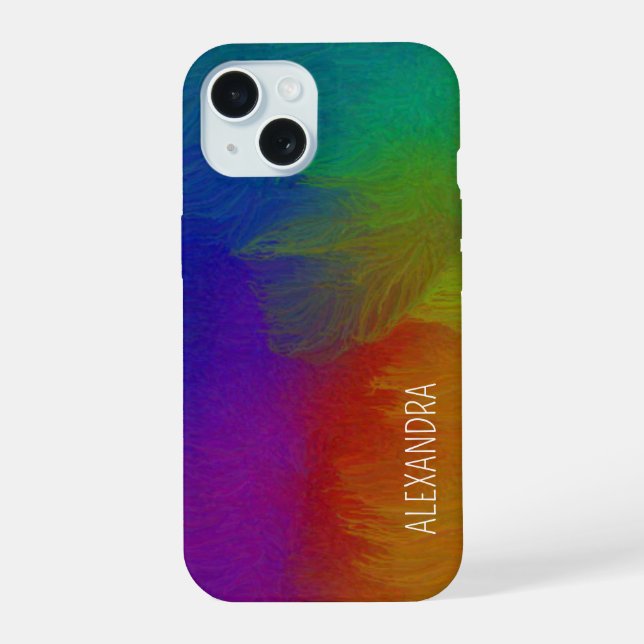 Colour Splash Custom Name iPhone 15 Case (Back)