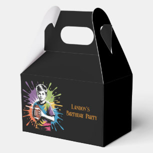 Colour Splash Football Boy Birthday Party Favour Box