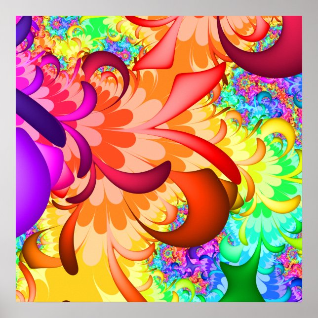 Colour Splash Fractal Poster (Front)