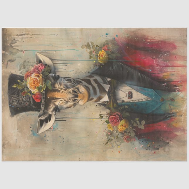 Colour splash giraffe tissue paper (Front)