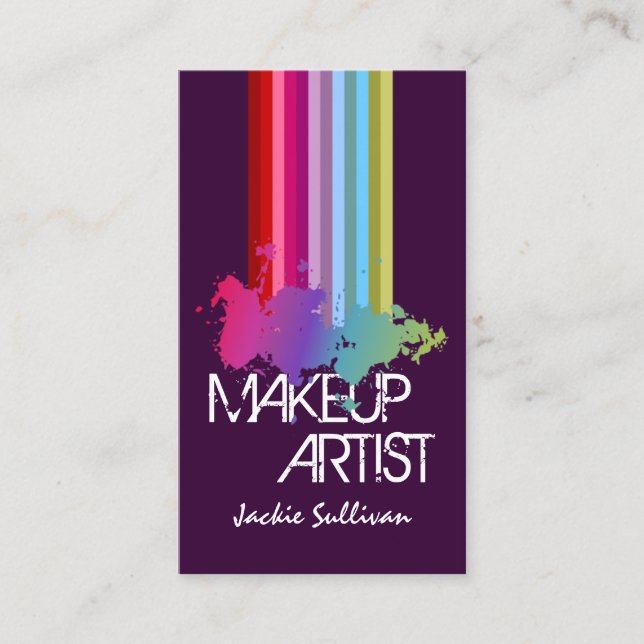 Colour Splash Makeup Artist Business Card (Front)