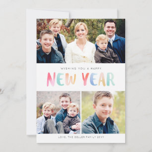 Colour Splash New Years Photo Card