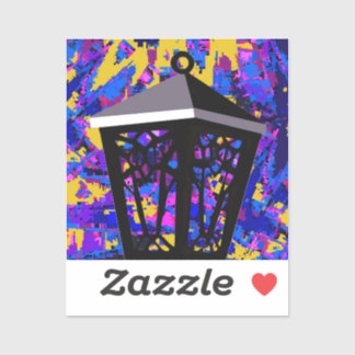 Colour Splash Owl Lantern Sticker