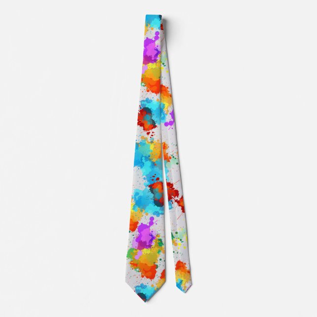 Colour Splash Pattern CC01 L Grey BG Tie (Front)