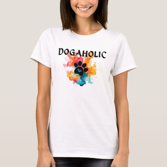 "Colour Splash Paw Print | Vibrant Pet Lover Desig T-Shirt (Front)