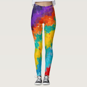 Colour Splash Rainbow Paint Fashion Leggings