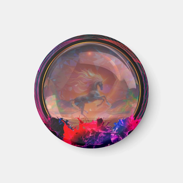 Colour Splash Unicorn Magnet (Front)