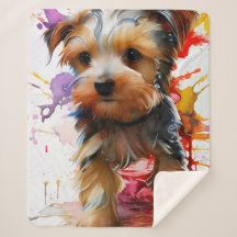 Colour Splash Yorkie Puppy - Artistic Wrapping Pap