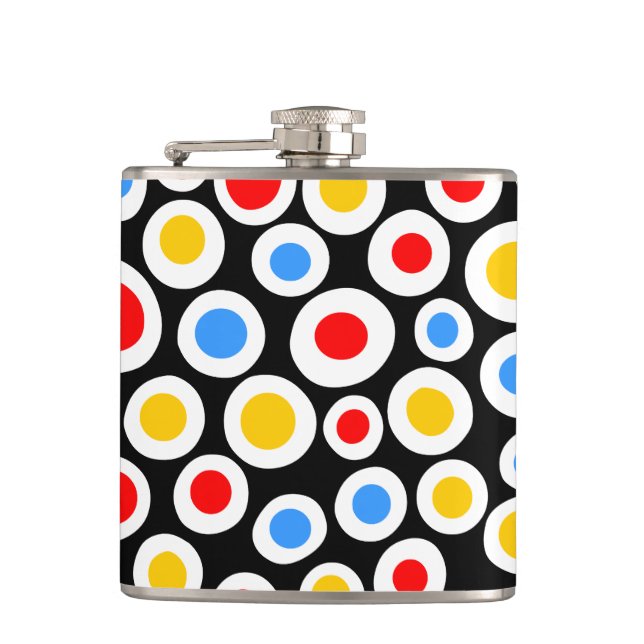 Colour Spots Pattern 230515 Hip Flask (Front)