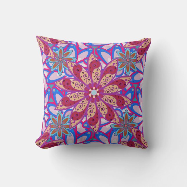 Colour Spring Theme seamless pattern Background. C Cushion (Front)