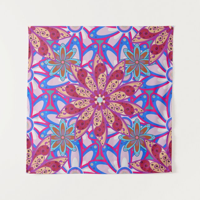 Colour Spring Theme seamless pattern Background. C Tapestry (Front)