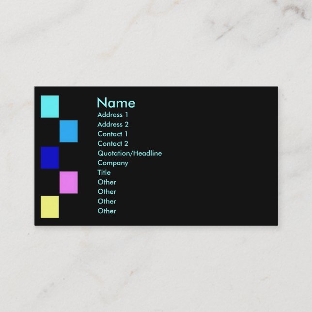 Colour Squaers Profile Card (Front)
