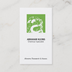 Colour Square Monogram (green) Business Card