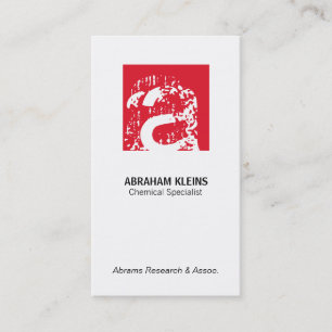 Colour Square Monogram (red) Business Card