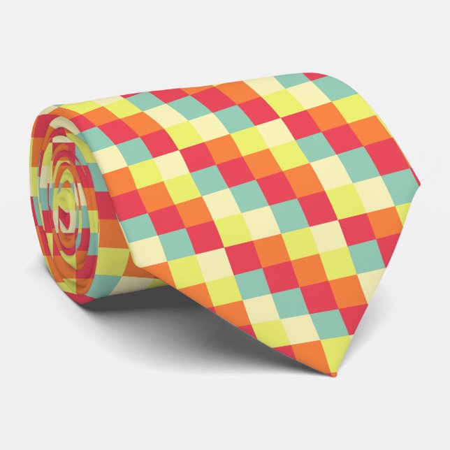 Colour Squares 010 Tie (Rolled)