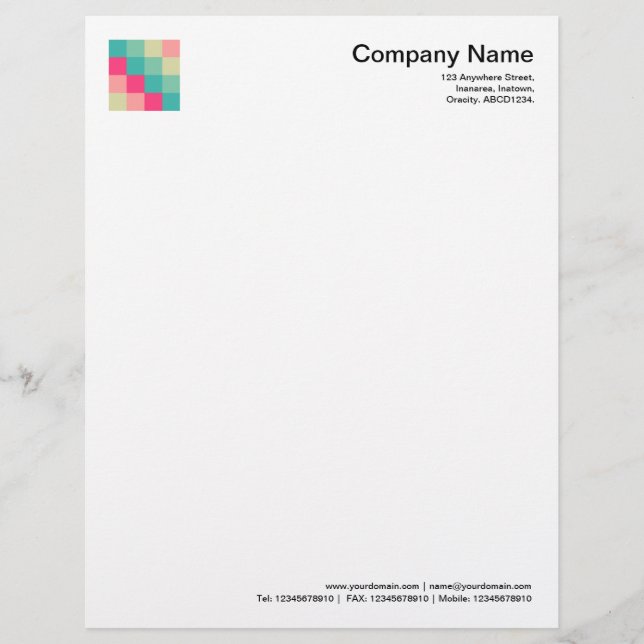 Colour Squares 013 Personalised Letterhead (Front)