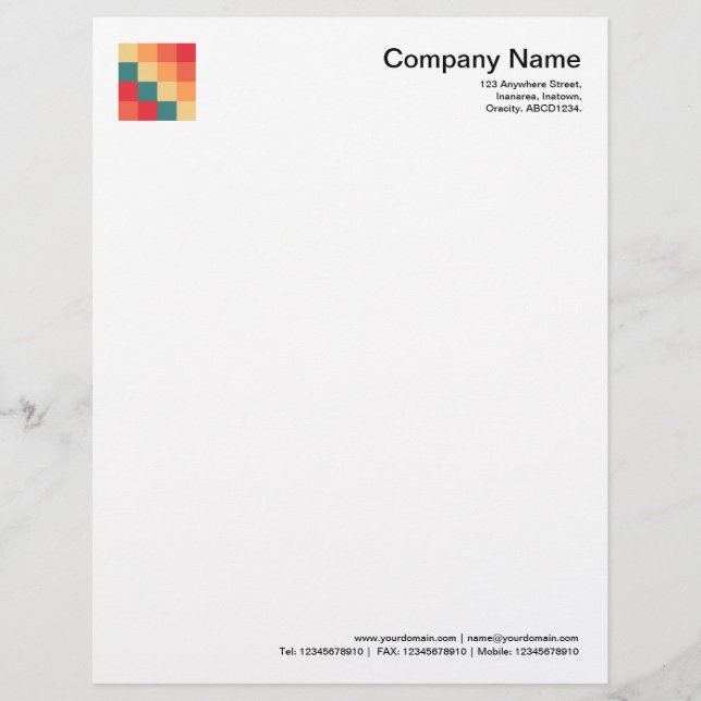 Colour Squares 017 Personalized Letterhead (Front)