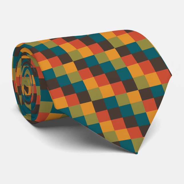 Colour Squares 03 Tie (Rolled)