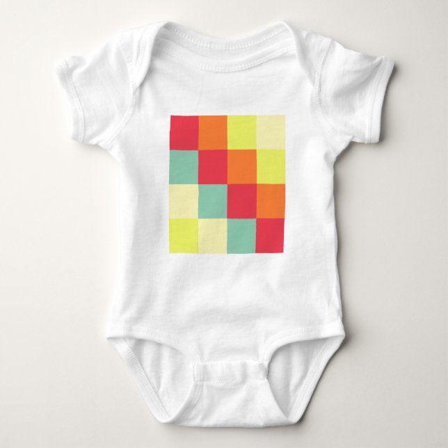 Colour Squares Baby Bodysuit (Front)