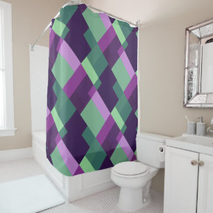 Colour Squares Purple Pink Green Shower Curtain