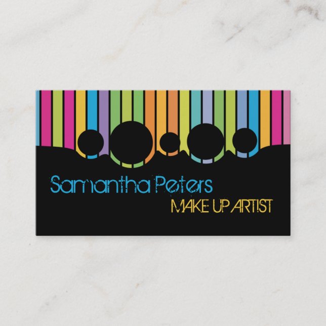 Colour Stripe Make Up Artist Palette Business Card (Front)