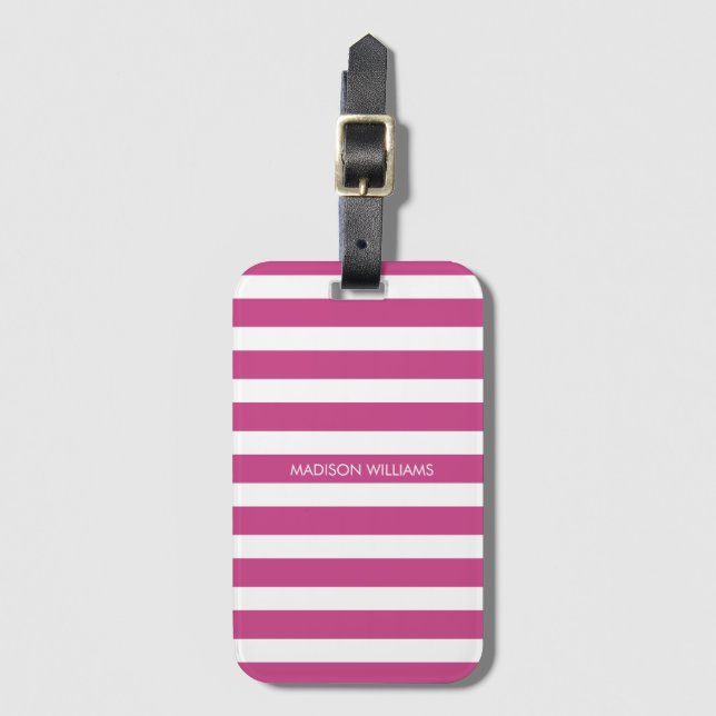 Colour Stripe Personalised Name Luggage Tag (Front Vertical)