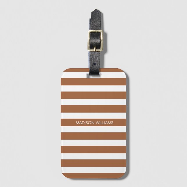 Colour Stripe Personalised Name Luggage Tag (Front Vertical)